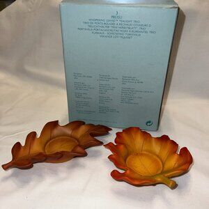 PartyLite Whispering Leaves P8535U Tealight SET OF 2 Votive Candle Holders